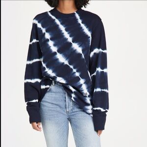 Tory Sport Tie Dye French Terry Crew Neck Sweatshirt